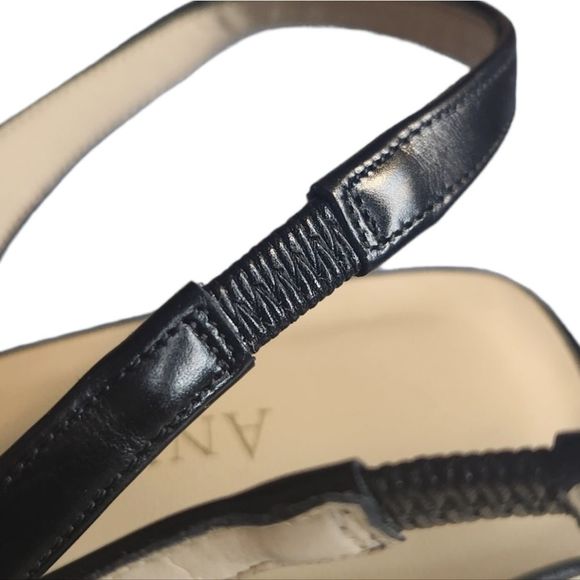 Ann Taylor Carolina Heels Open Toe Sandal Black Womens Size 7M - Picture 13 of 14